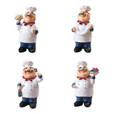 Figuras De Chef Cocina Decoración Chef Pizarra, 4 Unidades