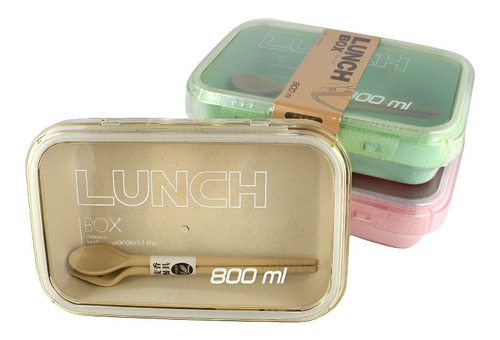 Lunchera Vianda Clip Con Cubiertos 800 Ml D+m Bazar