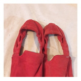 Zapatos Zara Rojos Elastizados Gamuzados Muy Bonitos !!