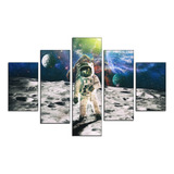 Set De 5 Cuadros Astronauta En Marte 114x185cm