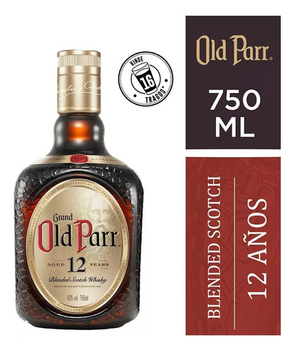 Whisky Old Parr De Luxe 750ml Whiskey Escoces Scotch Blended