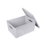 Caja Organizadora Plástica Con Tapa Chica Gris Tutti