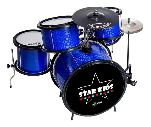 Bateria Infantil Star Kids Azul Completa Luen