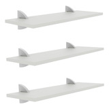 Prateleiras De Mdf 60x20 Kit 3pç + Suportes Tucano P/ Parede