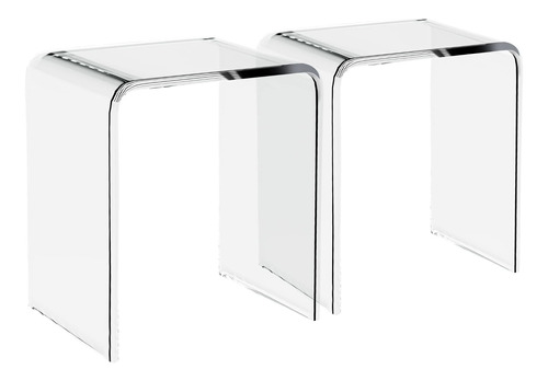 Lftytuo 2-pack Acrylic End Table, 16  L X 12  W X 18  H, Ac.