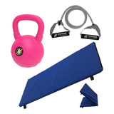 Kit Set Pesa Rusa 8 Kg + Banda Elastica Fuerte + Colchoneta