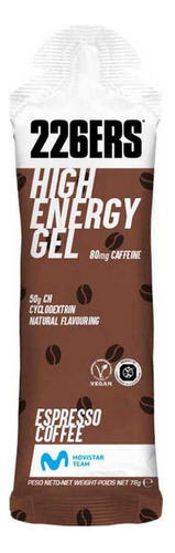 Gel 226ers High Energy 76g (10 Sachês) - Carboidratos 50g Sabor Expresso Coffee (cafeina)