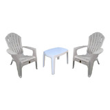 Silla Mascardi Miami Blanco X2  + Mesa Ratona