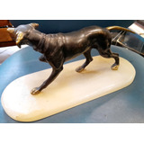 Escultura Perro Caza Bronce Pointer Marmol