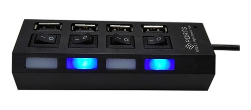 Hub 4 Puertos Multi Usb 2.0 Indicador Luz / Practico