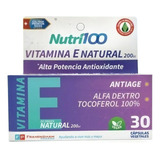 Nutri100 Vitamina E Natural 200ui Alta Potencia Antioxidante Sabor N/a