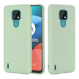 Funda De Silicona Líquida Verde Para Motorola Moto E7 2020