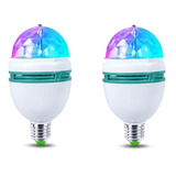 Pack X2 Ampolleta Led Bola Giratoria Fiesta Carrete