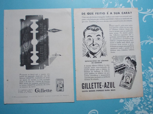 Propaganda Vintage. Gillette Azul. De Que Feitio É A Sua Car