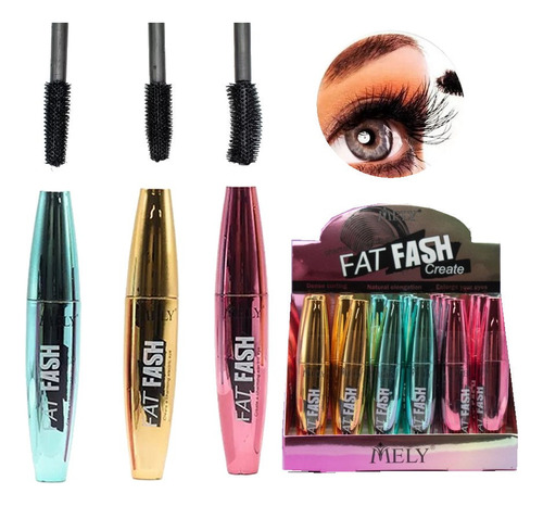 Rimel Mascara Pestañas Negra Fat Fash Mely Original 12ml