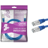 Cabo De Rede Blindado 2m Ethernet Rj45 Cat5e Azul 2 Metros +