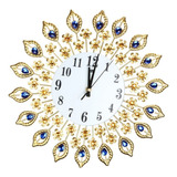 Reloj De Pared Grande Reloj De Pavo Real De Cristal 1