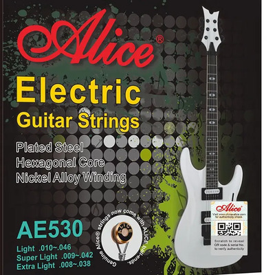 Cuerdas Guitarra Eléctrica Alice 6 Unidades Acero Niquelado Calibre 10-46 | MercadoLibre