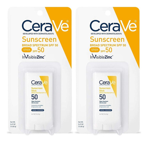 Cerave Protector Solar En Barra Stick Spf 50  Paquete De 2