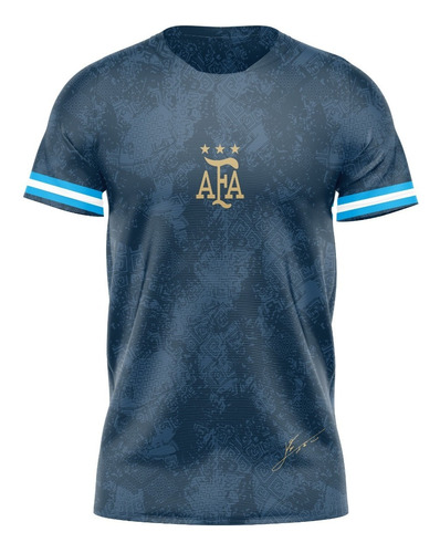 Camiseta Argentina Afa 3 Estrellas Azul Talle Especial