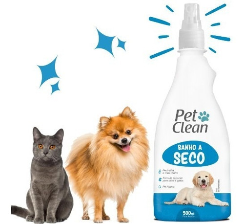 Banho A Seco Pet Clean Cães E Gatos Sem Enxague 500 Ml