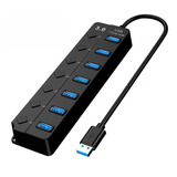 Hub Splitter Usb 3.0 7 Puertos Windows Mac Led