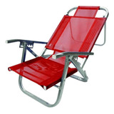 Cadeira De Praia Copacabana Reclinável Vermelha Cado360 (5p)