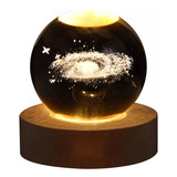 Lámpara Saturn 3d Night Light Crystal Light Planet Sphere