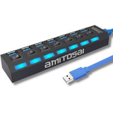 Hub Usb Multiplicador 7 Puertos Usb Luz Led Pc Notebook V2r9