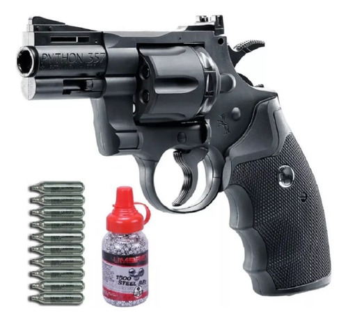 Revolver Aire Comprimido Colt Python 2,5 Co2 Kit Completo.
