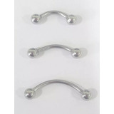 Piercing Micro Barbell Banana Bolt Aço Inox Atacado 12 Peças