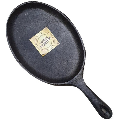 Plancha Fundicion Hierro Lisa Oval Pescado Sin Enlozar 27cm