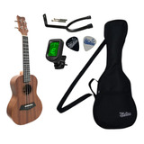 Ukulele Concert 23k + Bag + Afinador + Suporte Parede 