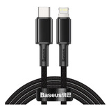 Cabo Usb- C / Lightning Turbo Baseus P/ iPhone Pd Qc 20w 2m Cor Preto