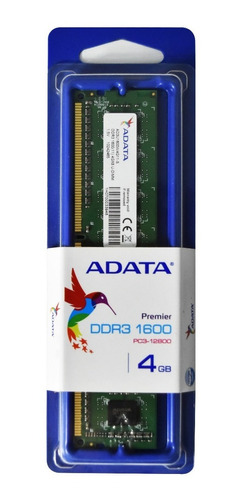 Adata Memoria Ram Para Pc Ddr3 4gb Premier 1600mhz Udimm