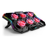 Base Enfriadora Gamer Laptop Pantalla Led Rgb Usb 6 Abanicos