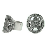 Anillo Tetragramaton Talisman En Plata 2,4 Cm 13 Gr Art 187