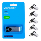 Kit 5pçs Pendrive Multilaser Twist Pd588 16gb Atacado C/ Nf