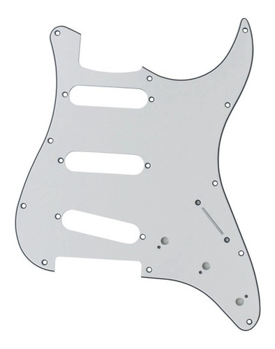 Escudo Guitarra Stratocaster 3 Camadas Sss 11 Furos Branco