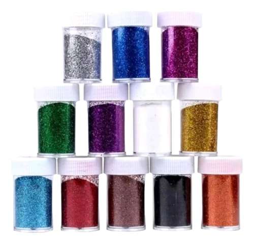Sombra Glitter Purpurina Para Maquiagem E Unhas Kit C/12 Und