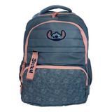 Mochila De Costa Infantil Stitch Escolar Azul Disney