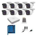 Kit 8 Cámaras Hikvision Cctv  2mpx Dvr 16 3tb Fuente