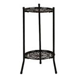 Elegante Soporte De Metal Para Plantas De Dos Capas, Estante