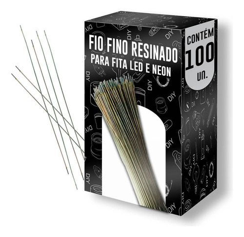 Kit 100 Fio Fino Cabinho Resinado P/ Fita Led E Neon - 10cm