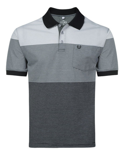 Camisa Polo Plus Masc. Listrada C/ Bolso Vilejack Vmpg0105