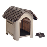 Casa Para Perro Raza Medianas Mq + Plato Perro Marca Mq