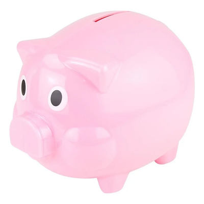 Alcancía Cerdito Puerquito Transparente Plástico Rosa 10cm Promopcion | MercadoLibre