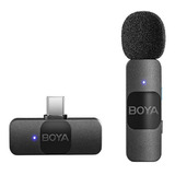 Micrófono Inalámbrico De Solapa Boya By-v10 Con Conexión Usb-c