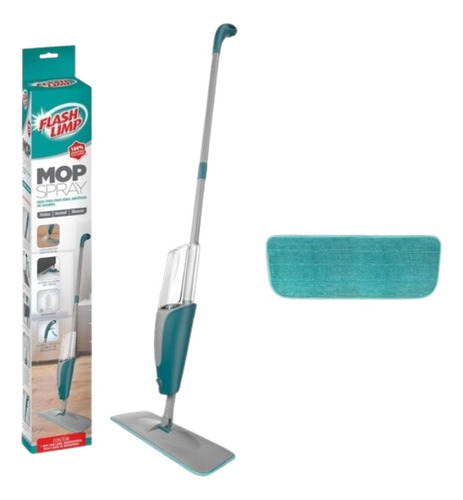  Kit Mop Spray Rodo C/ 1 Refil Extra Microfibra  Flashlimp