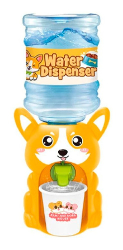 Mini Garrafon Dispensador Agua Perrito Zorrito Kawaii Naranj